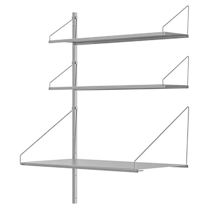 Shelf Library Add-on Desk Section - 31.99"W x 42.67"H, Stainless Steel