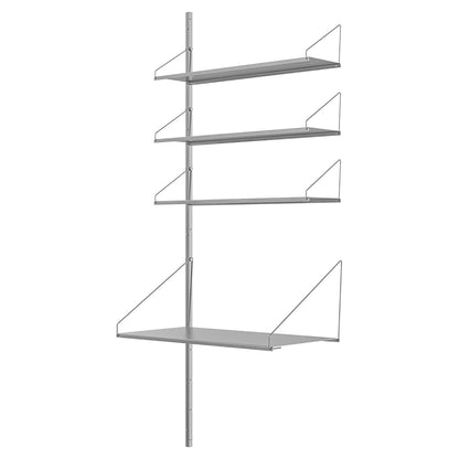 Shelf Library Add-on Desk Section - 31.99"W x 72.91"H, Stainless Steel