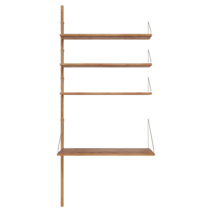 Shelf Library Add-on Desk Section - 32.18"W x 72.91"H, Natural Oak