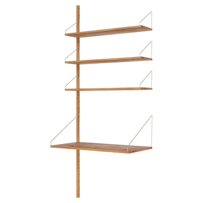 Shelf Library Add-on Desk Section - 32.18"W x 72.91"H, Natural Oak
