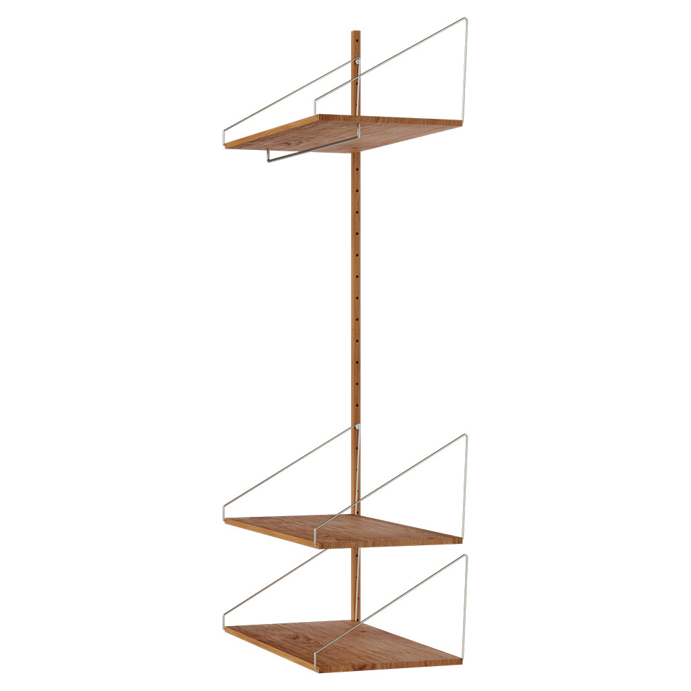 Shelf Library Add-on Hanger Section - 32.18"W x 72.91"H, Natural Oak