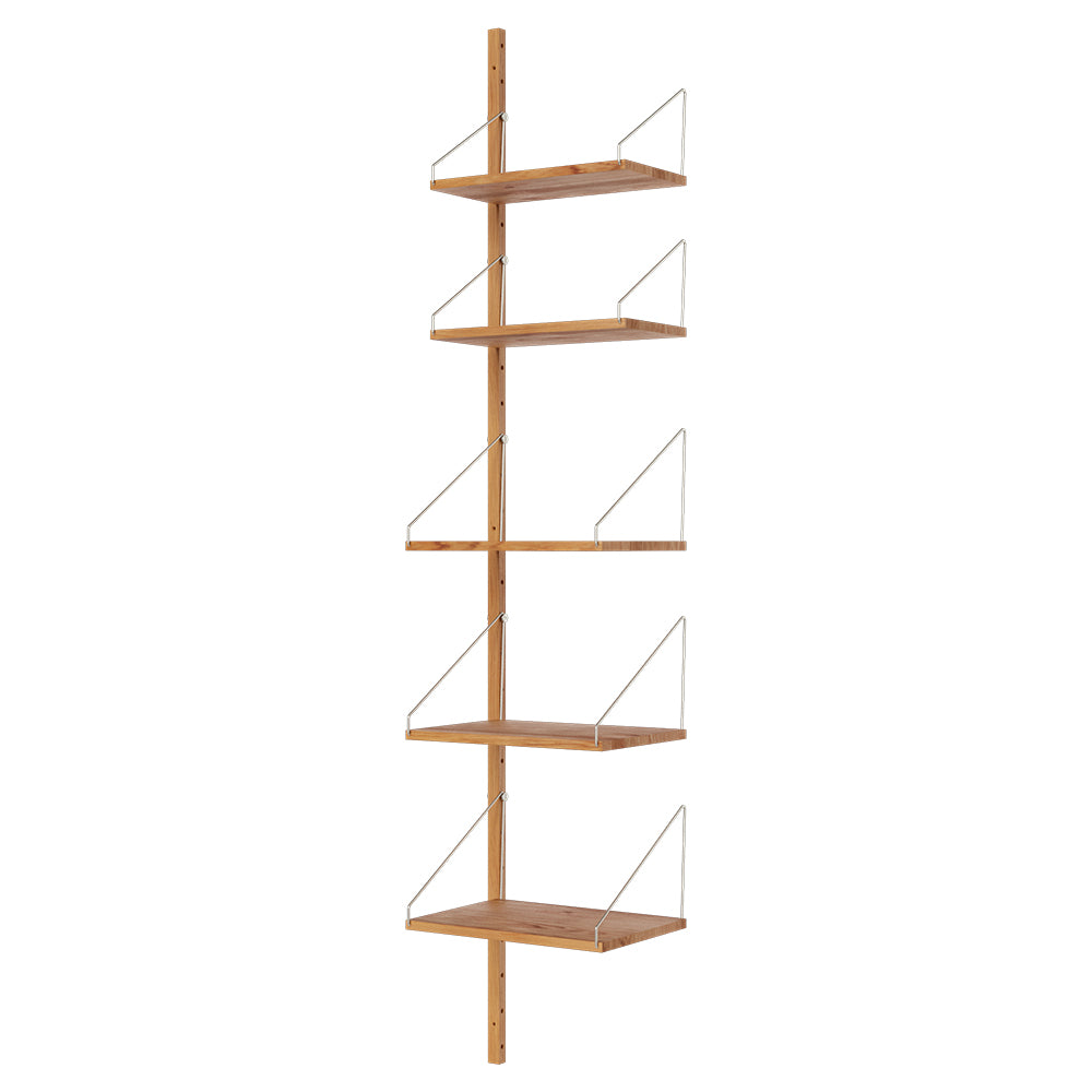 Shelf Library Add-on Section - 16.43"W x 72.91"H, Natural Oak