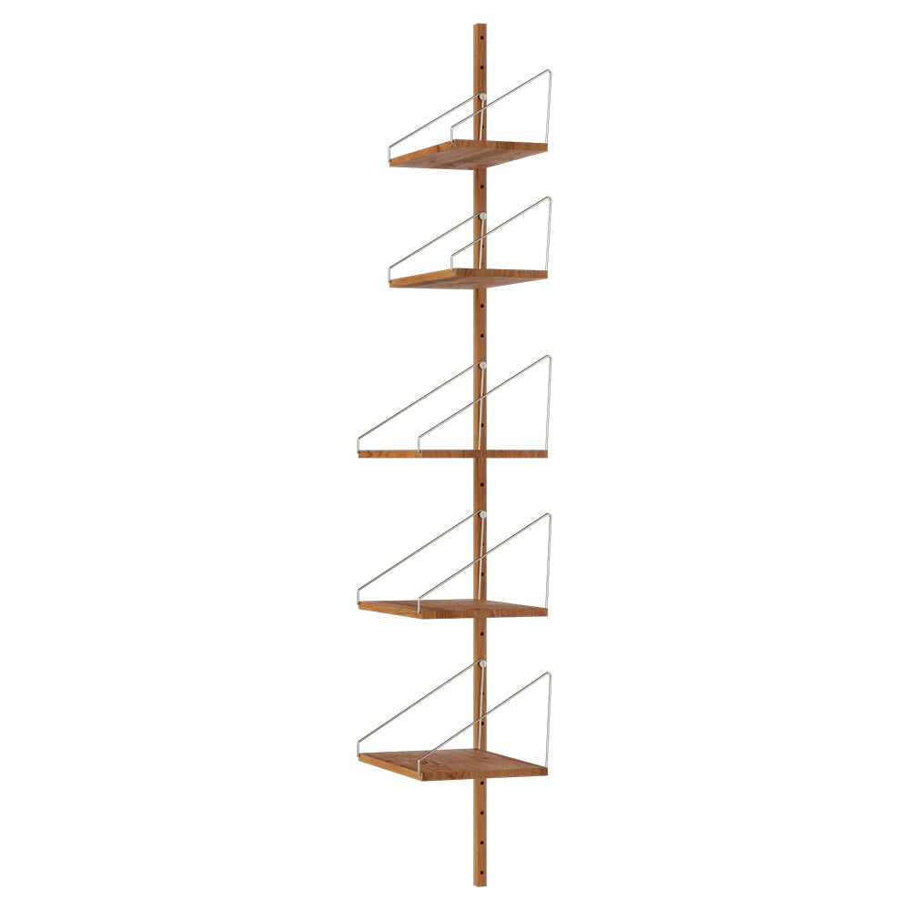 Shelf Library Add-on Section - 16.43"W x 72.91"H, Natural Oak