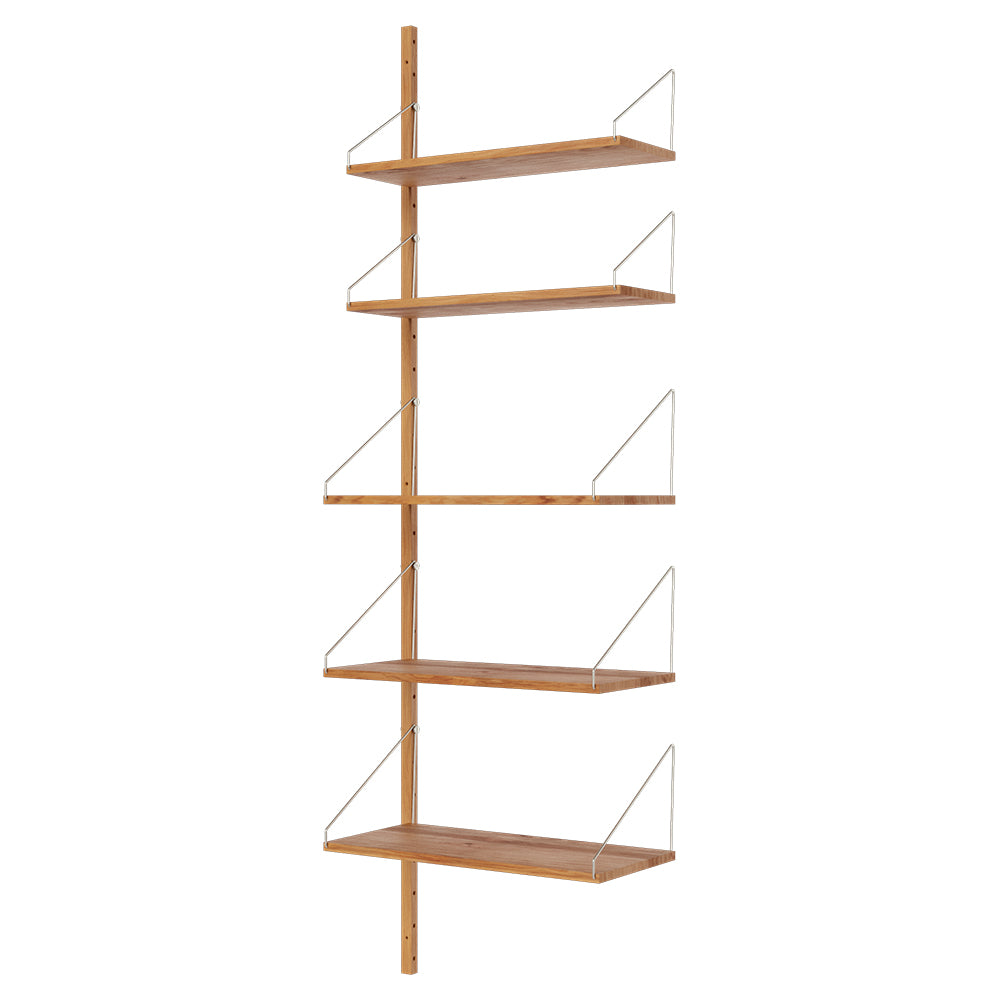 Shelf Library Add-on Section - 24.31"W x 72.91"H, Natural Oak