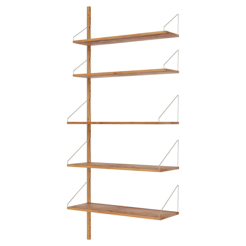 Shelf Library Add-on Section - 32.18"W x 72.91"H, Natural Oak