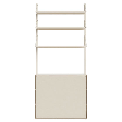 Shelf Library Canvas Cabinet Section - Warm White Steel, Canvas