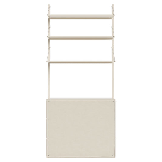 Shelf Library Canvas Cabinet Section - Warm White Steel, Canvas