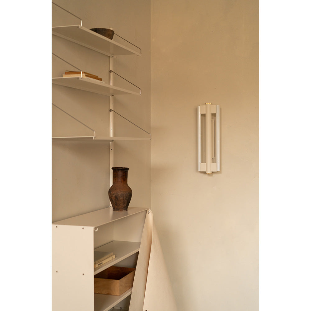 Shelf Library Canvas Cabinet Section - Warm White Steel, Canvas