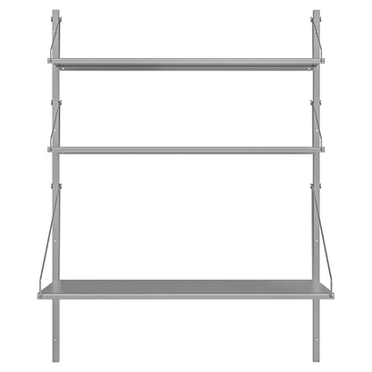 Shelf Library Desk Section - 32.48"W x 42.67"H, Stainless Steel