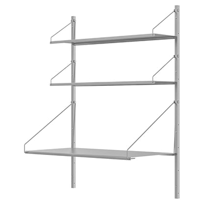 Shelf Library Desk Section - 32.48"W x 42.67"H, Stainless Steel