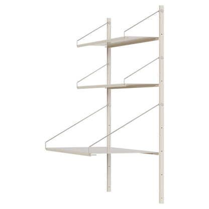 Shelf Library Desk Section - 32.48"W x 42.67"H, Warm White Steel