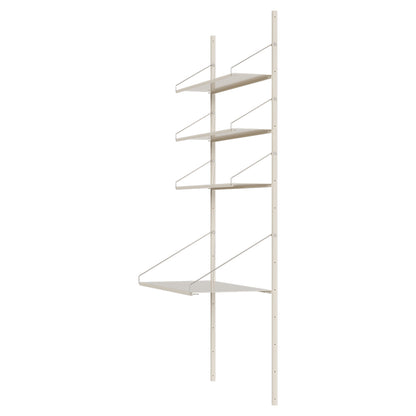 Shelf Library Desk Section - 32.48"W x 72.91"H, Warm White Steel