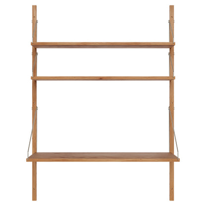 Shelf Library Desk Section - 32.87"W x 45.2"H, Natural Oak