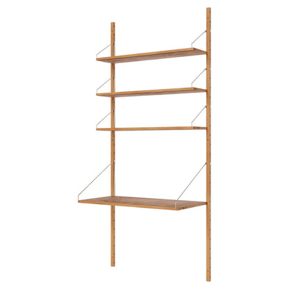 Shelf Library Desk Section - 32.87"W x 72.91"H, Natural Oak