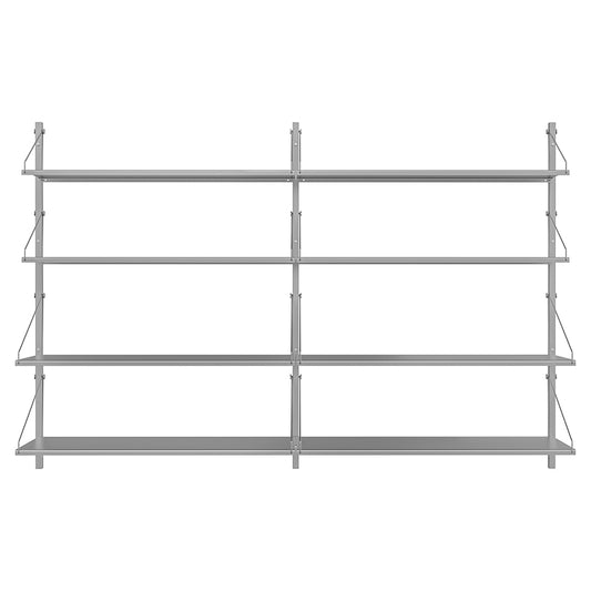 Shelf Library Double Section - 64.17"W x 42.68"H, Stainless Steel