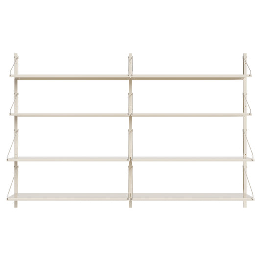 Shelf Library Double Section - 64.17"W x 42.68"H, Warm White Steel