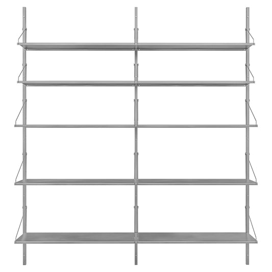 Shelf Library Double Section - 64.17"W x 72.91"H, Stainless Steel