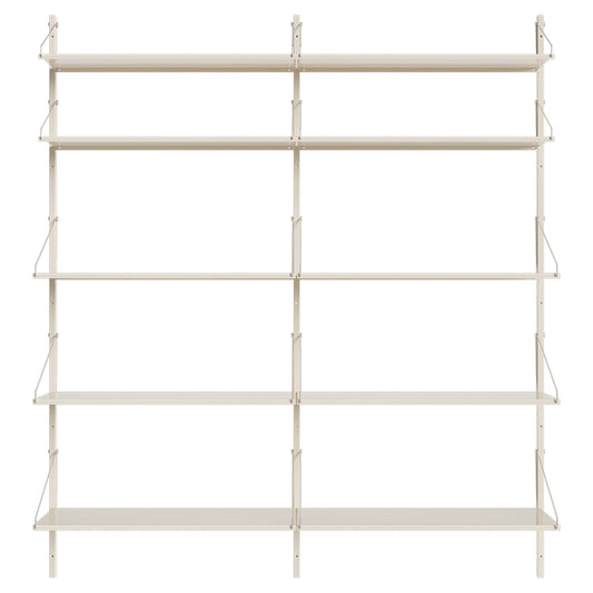 Shelf Library Double Section - 64.17"W x 72.91"H, Warm White Steel