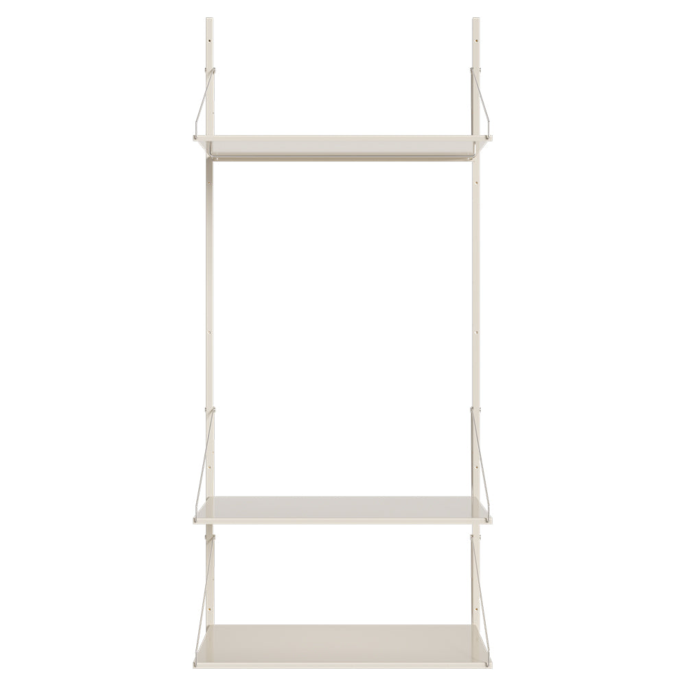 Shelf Library Hanger Section - 32.48"W x 72.91"H, Warm White Steel
