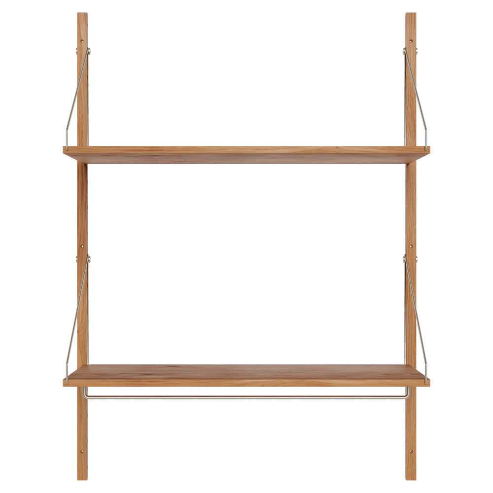 Shelf Library Hanger Section - 32.87"W x 45.2"H, Natural Oak