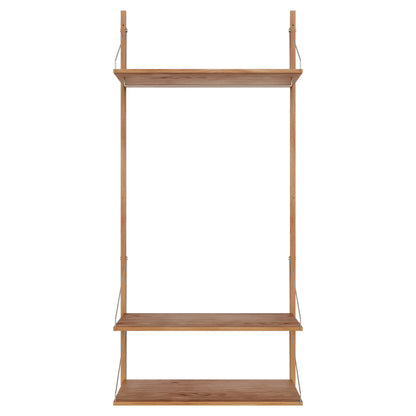 Shelf Library Hanger Section - 32.87"W x 72.91"H, Natural Oak