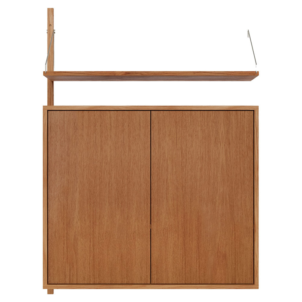 Shelf Library Medium Cabinet Add-on Section - 32.18"W x 45.2"H, Natural Oak