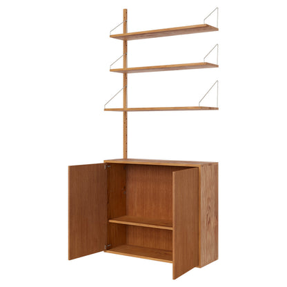 Shelf Library Medium Cabinet Add-on Section - 32.18"W x 72.91"H, Natural Oak