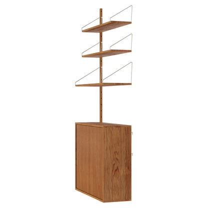 Shelf Library Medium Cabinet Add-on Section - 32.18"W x 72.91"H, Natural Oak