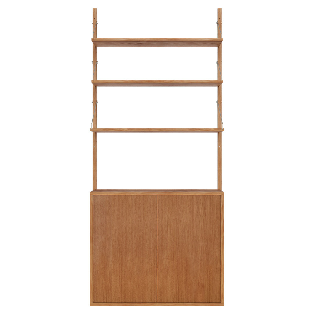 Shelf Library Medium Cabinet Section - 32.87"W x 72.91"H, Natural Oak