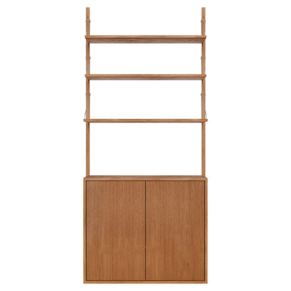Shelf Library Medium Cabinet Section - 32.87"W x 72.91"H, Natural Oak