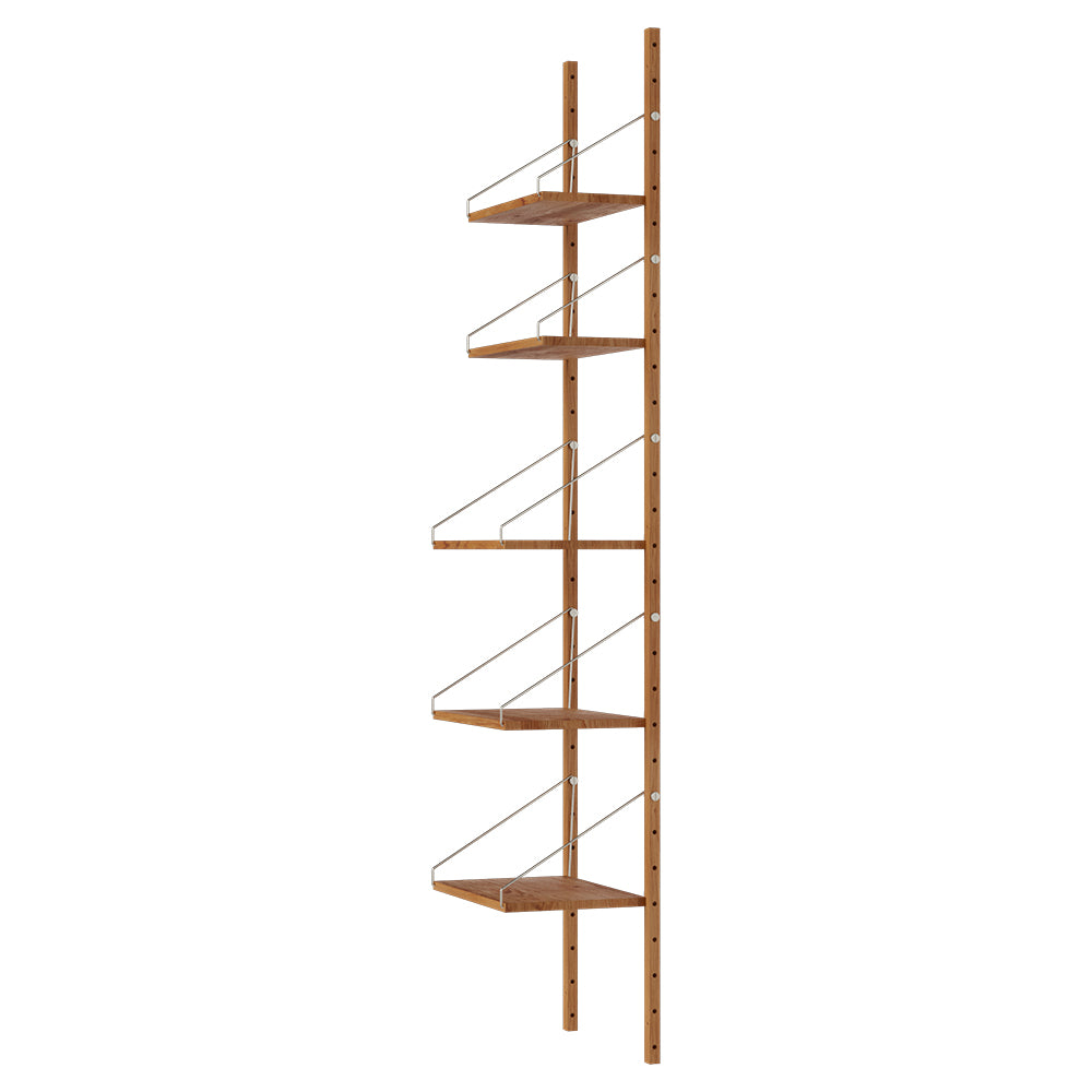 Shelf Library Single Section - 17.12"W x 72.91"H, Natural Oak