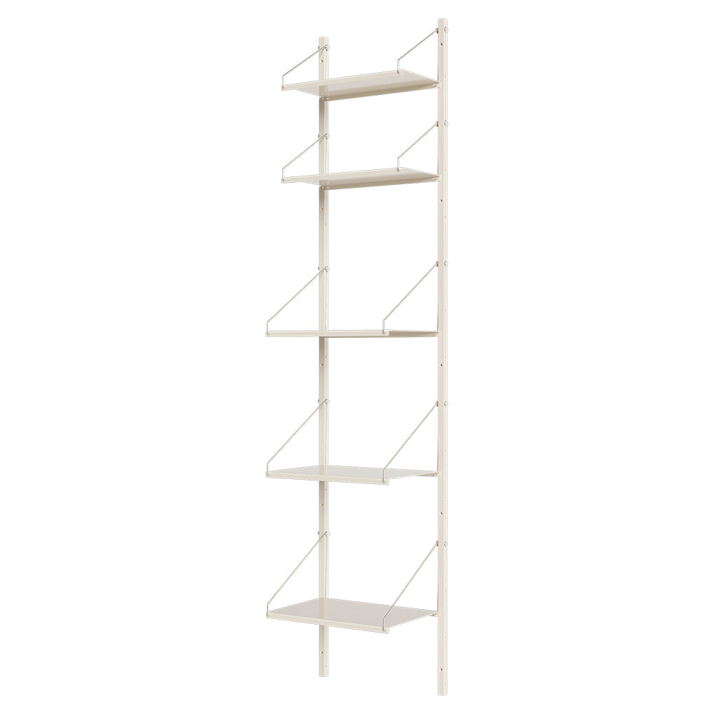 Shelf Library Single Section - 17.12"W x 72.91"H, Warm White Steel