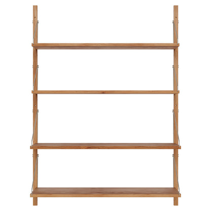 Shelf Library Single Section - 32.87"W x 45.2"H, Natural Oak