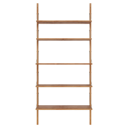 Shelf Library Single Section - 32.87"W x 72.91"H, Natural Oak