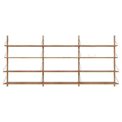 Shelf Library Triple Section - 96.65"W x 45.2"H, Natural Oak