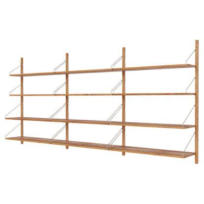 Shelf Library Triple Section - 96.65"W x 45.2"H, Natural Oak