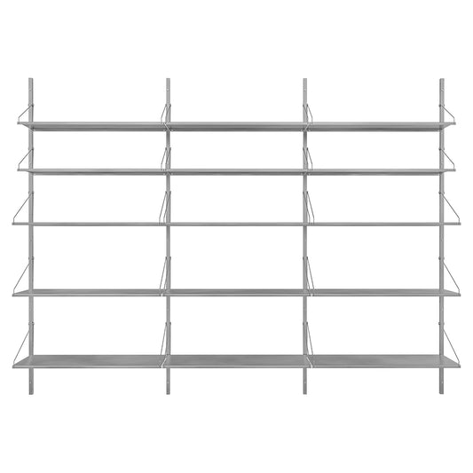 Shelf Library Triple Section - 96.65"W x 72.91"H, Stainless Steel