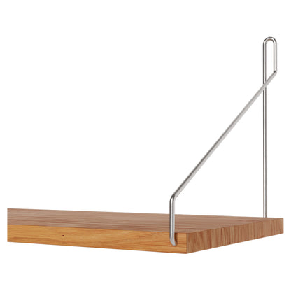 Single Shelf - Natural Oak, Stainless Steel