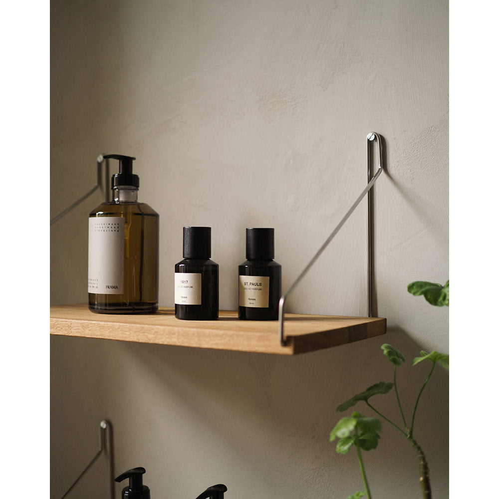 Single Shelf - Natural Oak, Stainless Steel