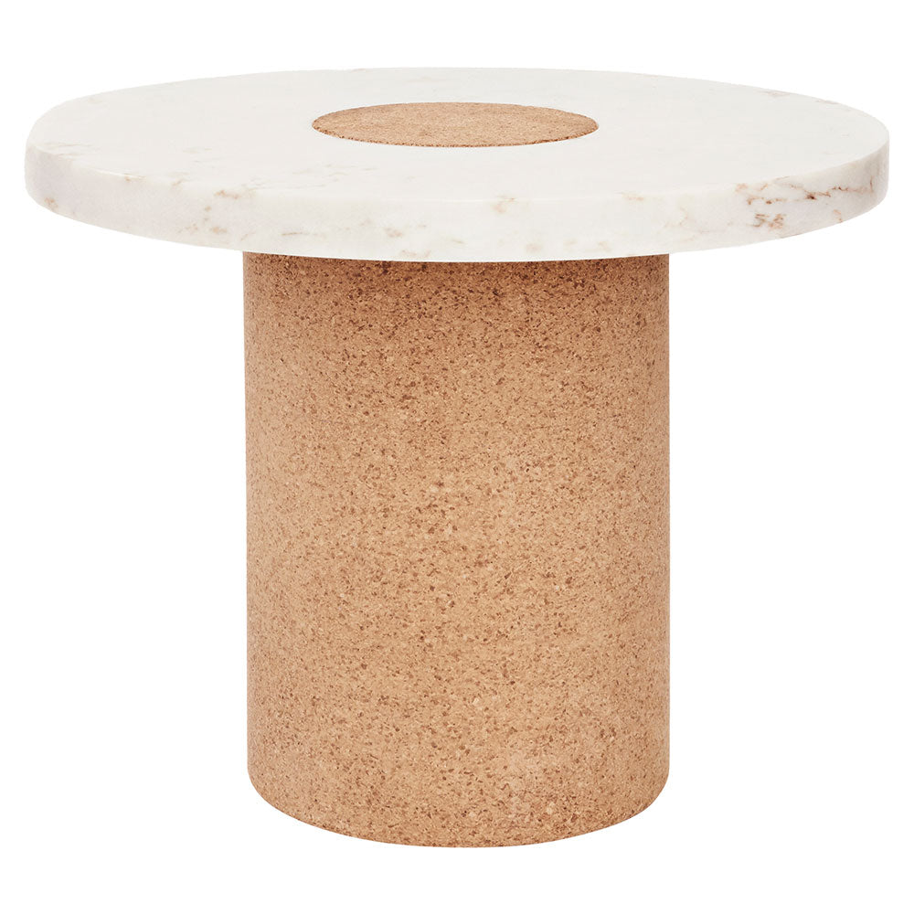 Sintra Table - Large, White Marble, Cork