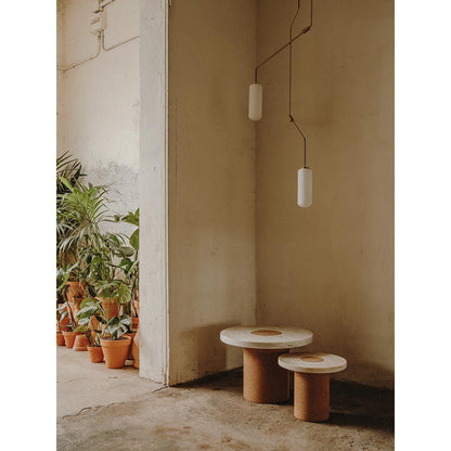 Sintra Table - Large, White Marble, Cork