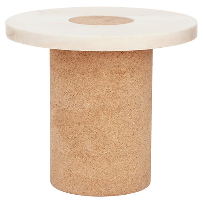 Sintra Table - Small, White Marble, Cork