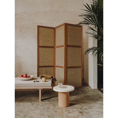 Sintra Table - Small, White Marble, Cork