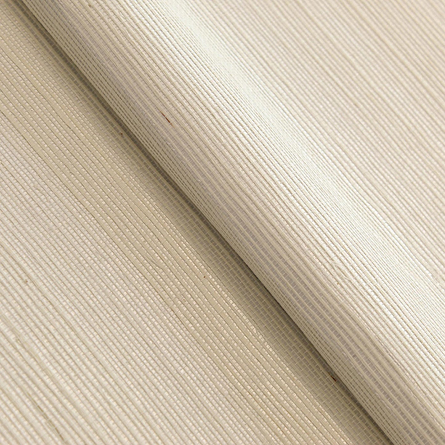 Sisal Metallic Grasscloth Wallpaper - Cream on Metallic Silver