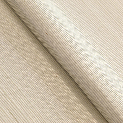 Sisal Metallic Grasscloth Wallpaper - Cream on Metallic Silver