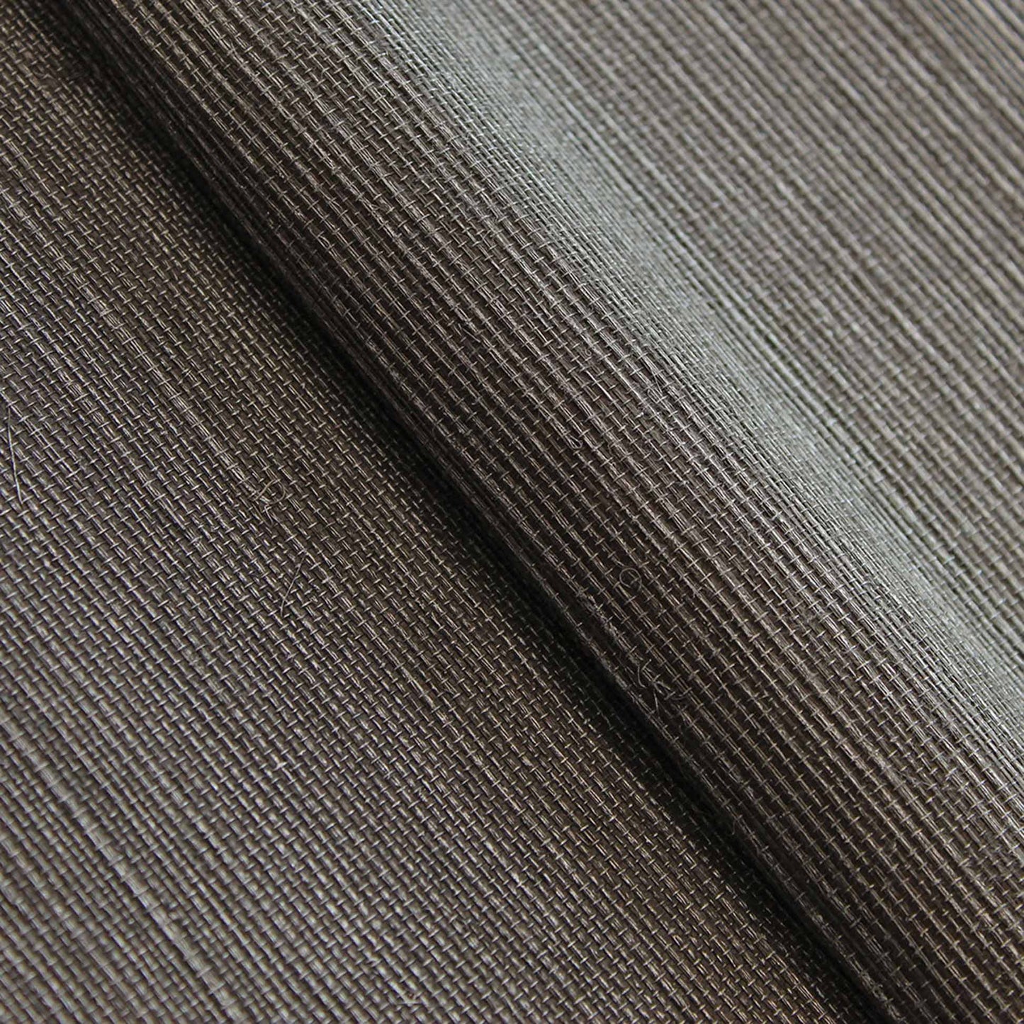 Sisal Metallic Grasscloth Wallpaper - Espresso Brown Silver Tipped