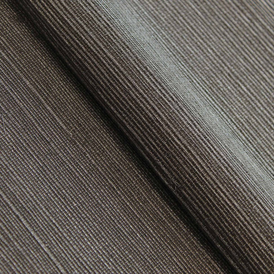 Sisal Metallic Grasscloth Wallpaper - Espresso Brown Silver Tipped
