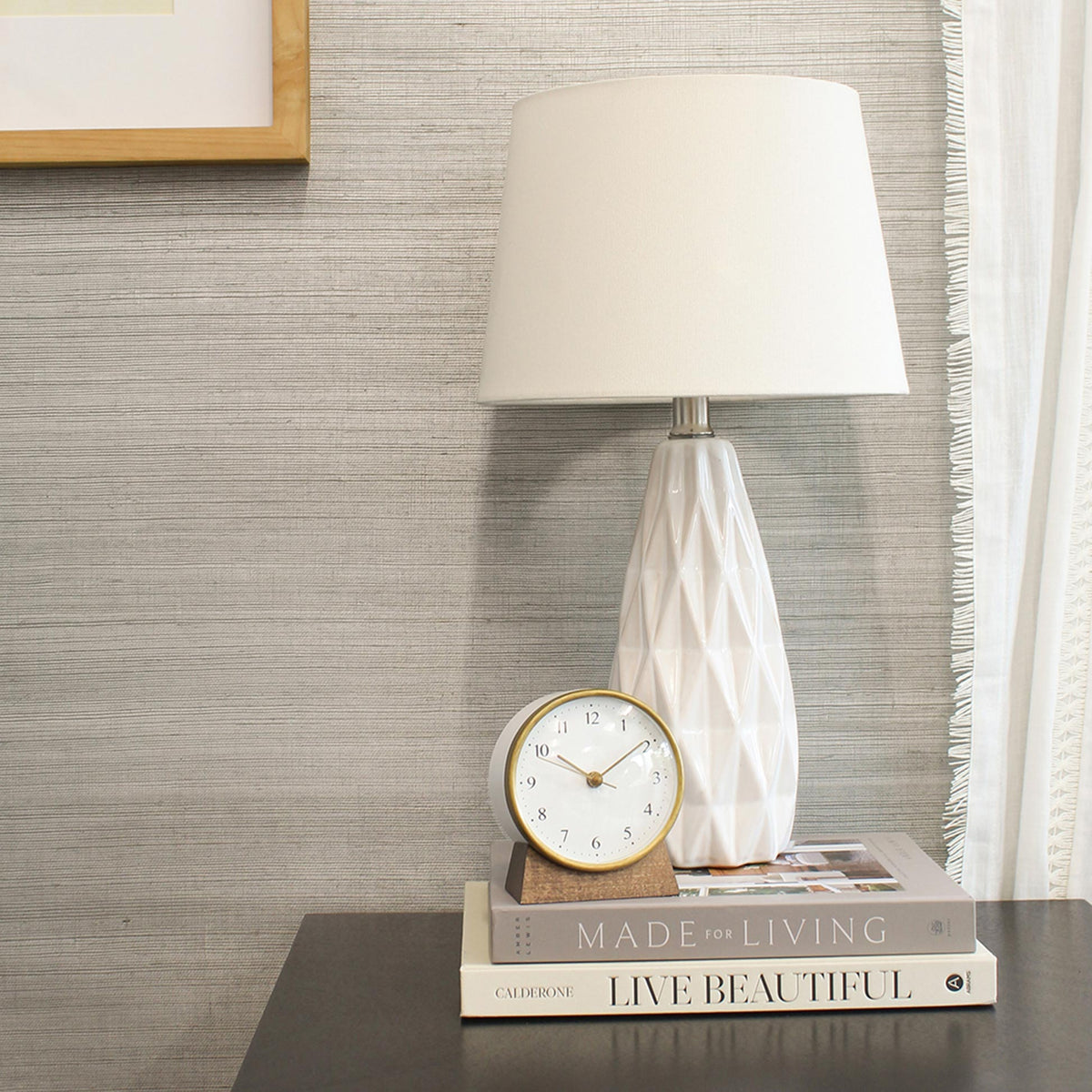 Sisal Metallic Grasscloth Wallpaper - Gray on Metallic Silver