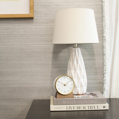 Sisal Metallic Grasscloth Wallpaper - Gray on Metallic Silver