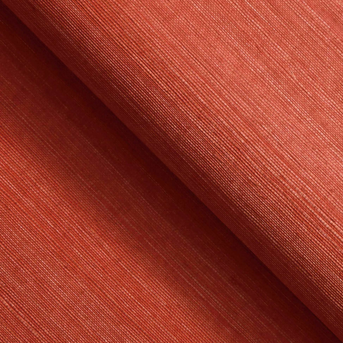 Sisal Monochromatic Grasscloth Wallpaper - Deep Coral Red